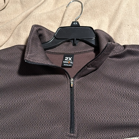 KERRITS Brown Quarter-Zip Pullover XXL EQUESTRIAN - Picture 4 of 13